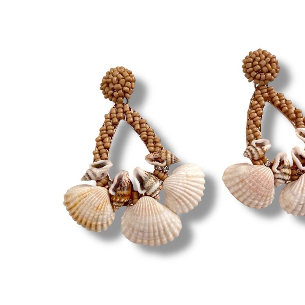 Seashell Statement Earrings - Picture 2 of 4
